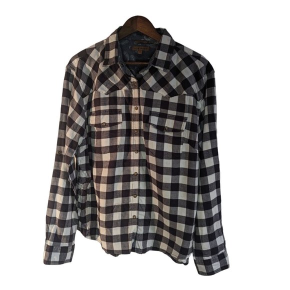 Jachs Girlfriend Comfort Stretch Roll-Tab Sleeve Buffalo Plaid flannel size xl - Picture 1 of 8